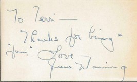 Jane Manning Signed Vintage 3x5 Index Card JSA