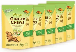 5 Pack Prince Of Peace Ginger Mango Chews Candy Sweet & Spicy Chewy Organic - $24.75