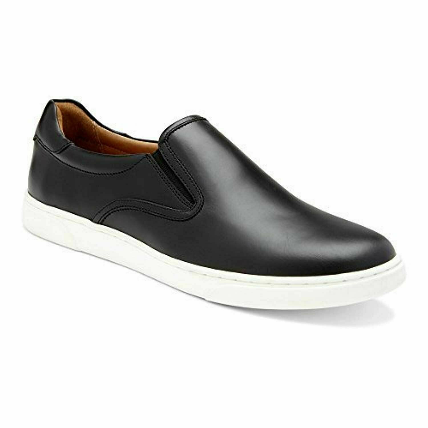 Vionic Mott Brody Black Leather Men's Casual Slip-on Arch Support Orthotic Shoes