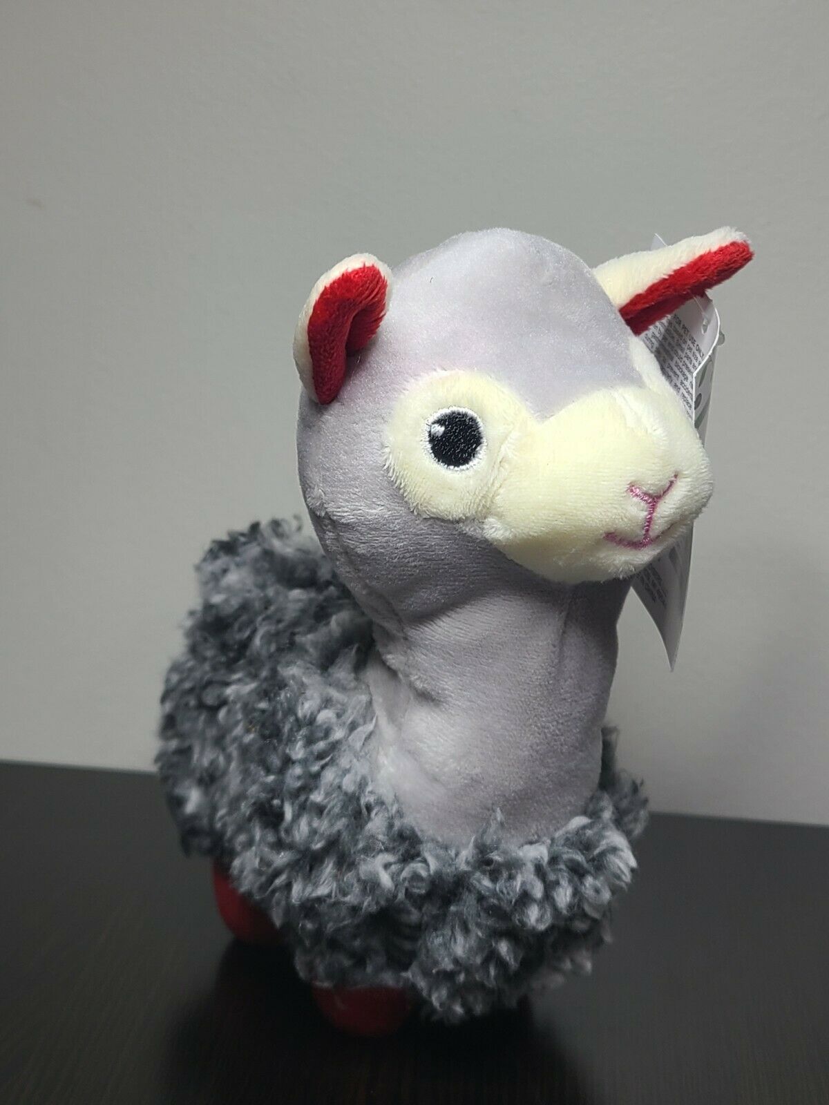 Gray Llama Stuffed Plush Pet Dog Toy With Squeaker-NWT