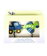 Airplane and Truck Wall Hooks Nursery Decor Set of 2 NoJo - $15.88