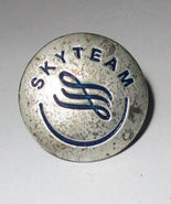 Skyteam Airlines Employee Pin or Badge 3/4 Inch in size White Metal - $5.00