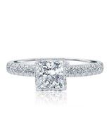 1.50 Ct Princess Cut Diamond Hidden Halo Engagement Ring 14k White Gold - $3,959.01