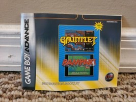 Gauntlet/Rampart Nintendo Gameboy Advance Instruction Booklet Manual Only - $5.69