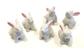 Lot of 6 Ceramic Bunny Rabbit Figurines Easter Spring 3&quot; - $24.99