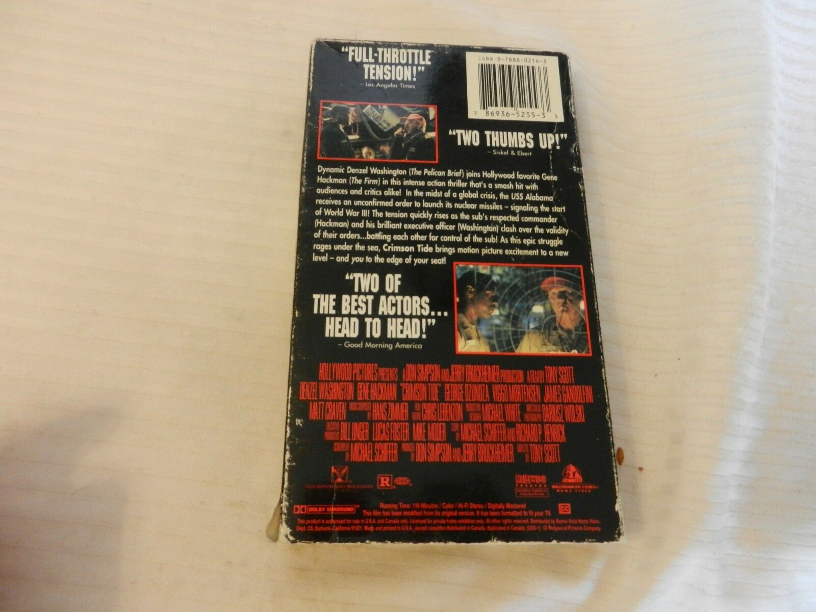 Crimson Tide (VHS, 1995) Gene Hackman, Denzel Washington - VHS Tapes