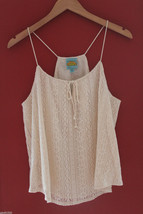 NWT C &amp; C California Vanilla White Crochet Knit Sexy Hippie Drawstring T... - $27.60