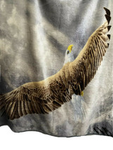 Vintage James Hautman Reversible Eagle Plush Blanket Throw 63x54 Animal Print - $79.19