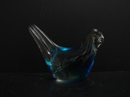 Vintage Clear Art Glass Bird Paperweight Blown Glass Figurine - $7.99