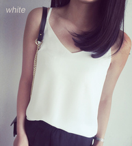 Summer Sleeveless Tank Top Lady Pink Chiffon Tops Wedding Bridesmaid Top Blouses image 3