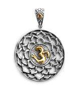 DENI Silver Pendant Omkara Motive with 18K Gold Overlay for Unisex & Gift - $110.00
