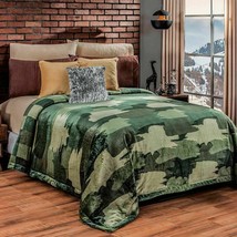 Camouflage Green Reversible Camuflaje Lightweight Blanket by Intima Hogar - $59.35+