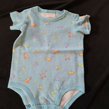 Carters John Lennon Blue Animals Infant Baby Boy Bodysuit Elephant Rhino 0-3 - $19.79