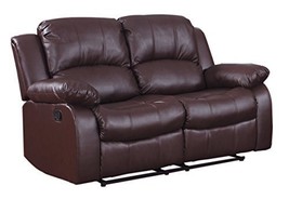 Homelegance Resonance 60" Bonded Leather Double Reclining Loveseat, Brown - $1,281.19