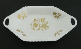 Spode Small Gold Floral Oval Bone China Handled Candy Dish #127 England  - $16.71