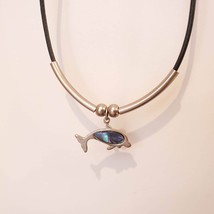 Dolphin Necklace, Silver Tone with Mother of Pearl, Pendant Beach Ocean Jewelry image 7