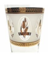 Set of 4 Brockway Glass Golden Wheat Tumblers Frosted Cocktail Glasses B... - $39.59