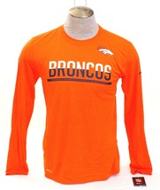 Nike Dri Fit Orange NFL Denver Broncos Long Sleeve Athletic Tee T-Shirt Men's - $44.99