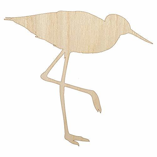 Sandpiper Bird Solid Unfinished Wood Shape Piece Cutout for DIY Craft Projects -