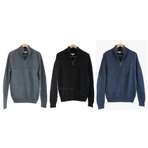 NWT CK Calvin Klein Jeans Stylist Men Waffle-Knit 1/4 zip Pullover Sweater S/M/L - $59.99