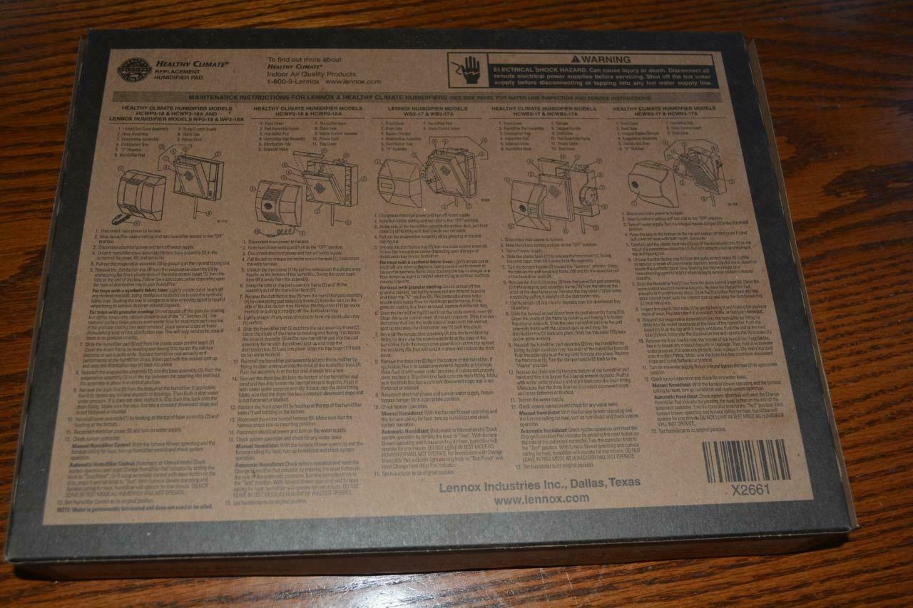 Lennox Healthy Climate Humidifier Pad 35 Part X2661 2 pack NEW