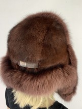 Fox & Mink Fur Hat Trapper Saga Furs Ushanka Brown Aviator Hat Lined With Mink image 6