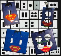 Superman comics Logo Light Switch Duplex Outlet Cover Plate Home decor image 1