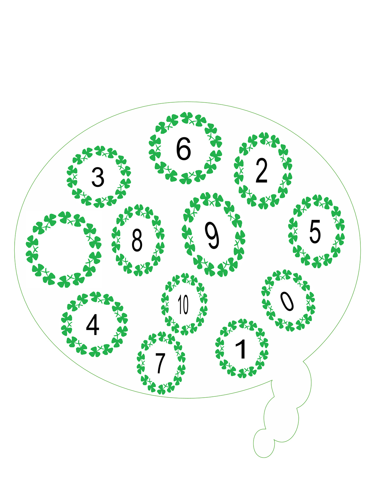 SHAMROCK FRAME Numbers-Digital ClipArt-St. Patrick's Day-T Shirt ...