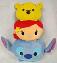 Disney Tsum Tsum Winnie The Pooh Little Mermaid Stitch 3 Face 13" Plush A2 - $17.77