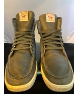 True Religion High Top Leather /Canvas  Sneakers Size 9.5 Pre-Owned Grey... - $42.56