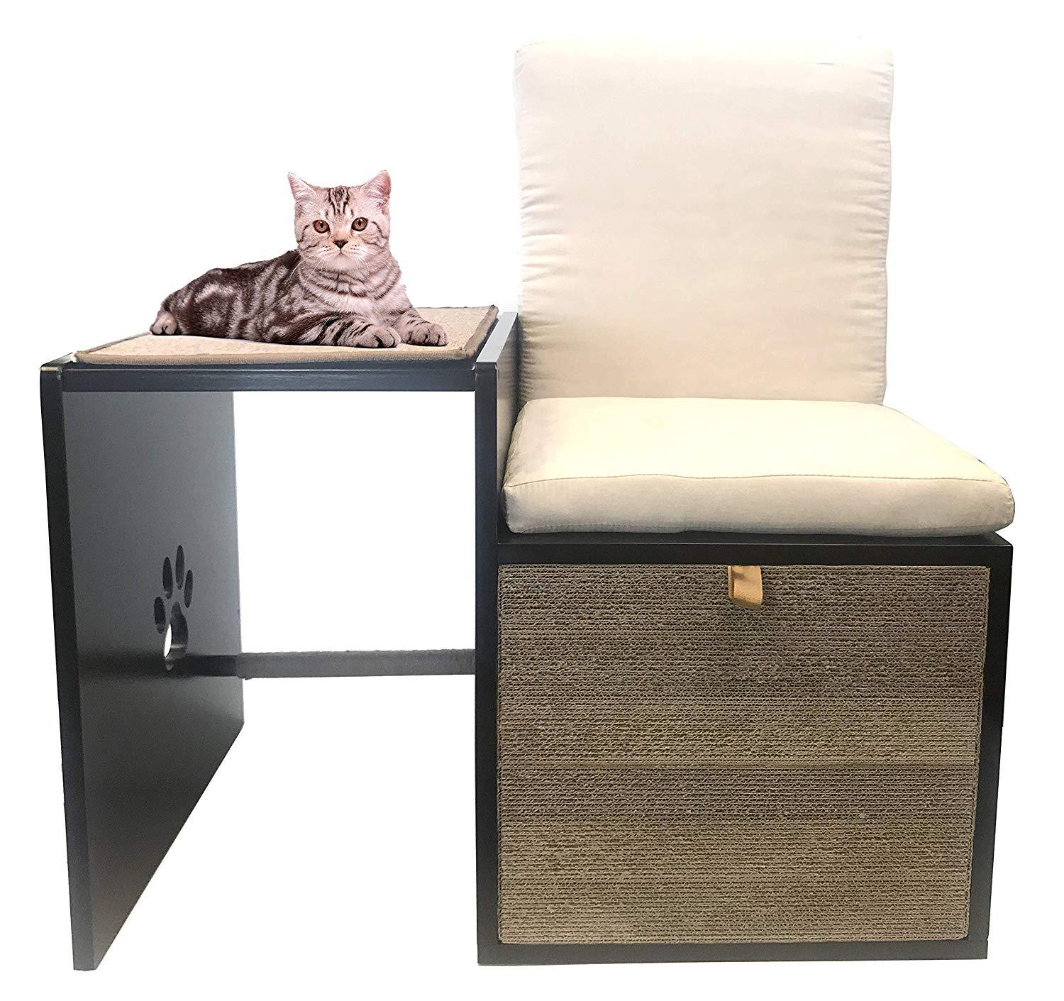 Penn-Plax Cat Walk Furniture: Love Seat Bench & Play Hide – For All Size Cats
