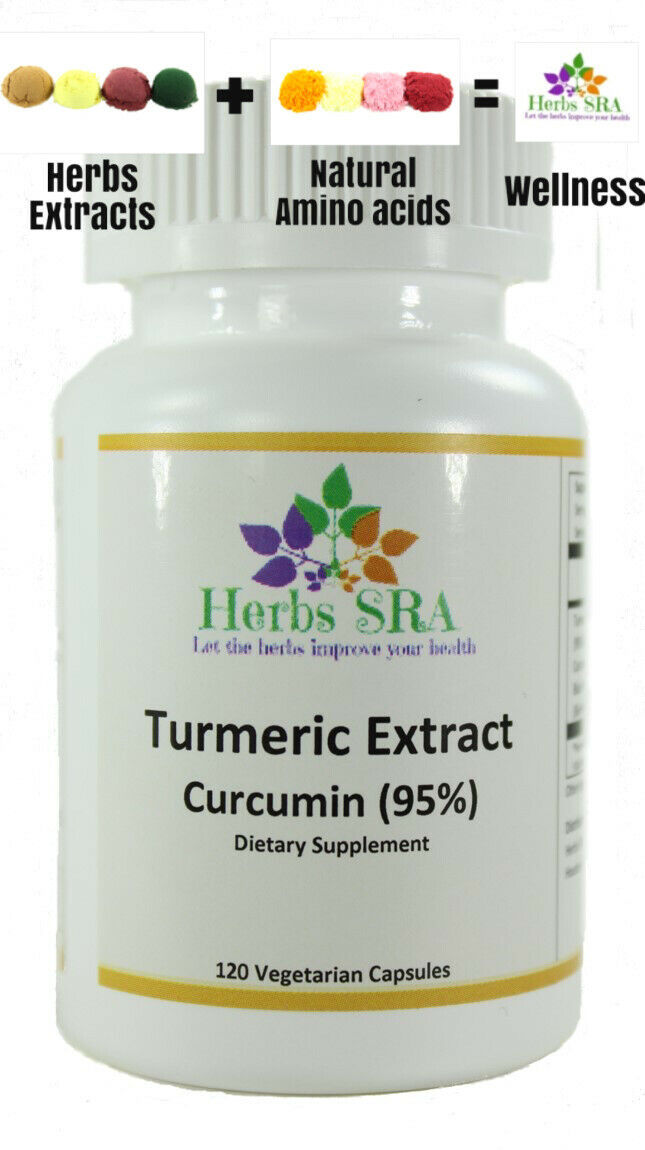 Turmeric Extract 120 Turmeric Root Extract 95% Curcumin, Powerful ...