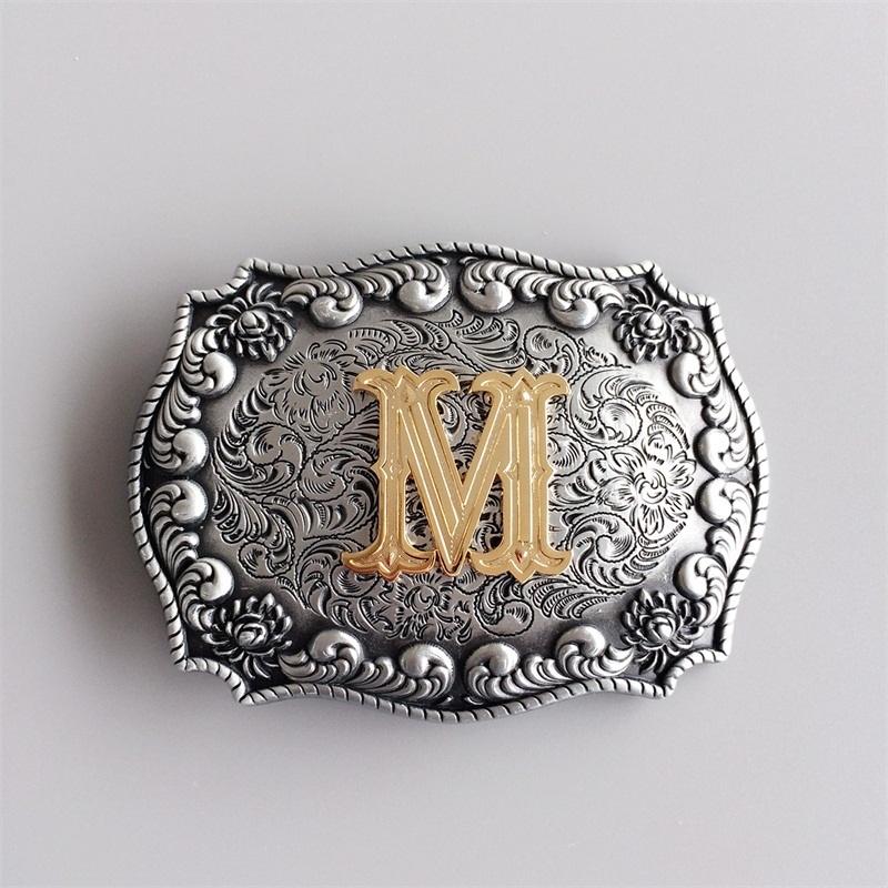 Jeansfriend Original Western Cowboy Initial Letter M Belt Buckle