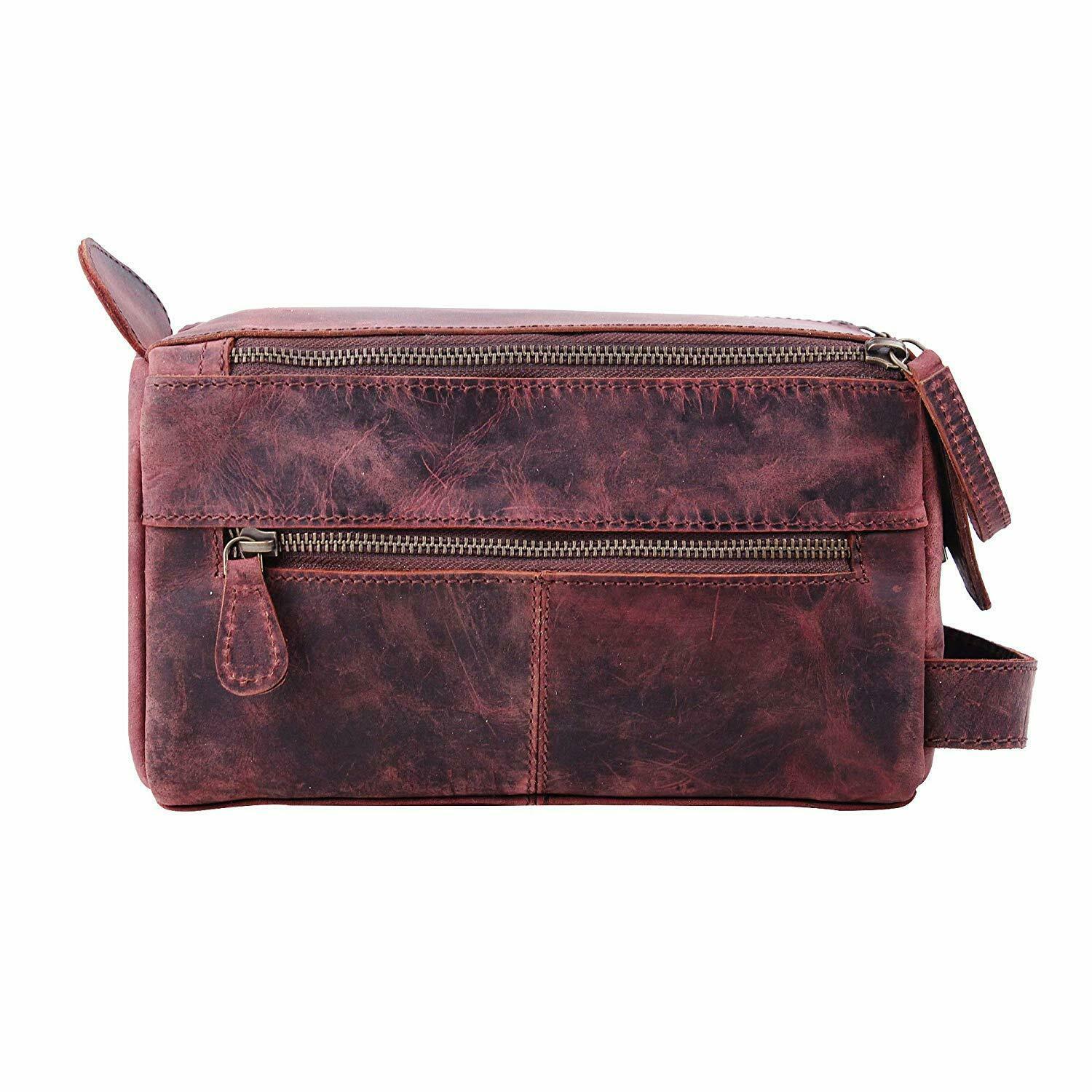 mens brown toiletry bag