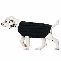 Trendy Apparel Shop Cable Knitted Dog Puppy Pet Sweater - Black - S - $24.99
