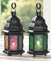 Green and Rainbow Glass Moroccan Lanterns - $45.00+