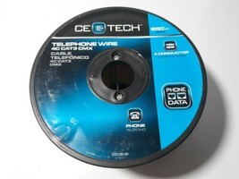 CE TECH Telephone Wire Cable Cord Extension 4C CAT3 CMX 250ft Phone Data - $29.99