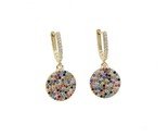 Ty mix cz round shape drop earring for woman wedding banquet hoop rainbow colorful thumb155 crop