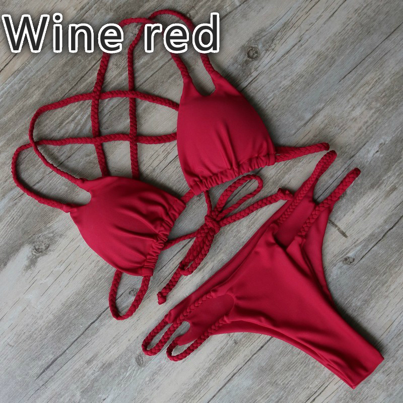 Image of Bikini Swimwear women Push up Bandage Brazilian Biquini Bathing Suit XS S M L XL