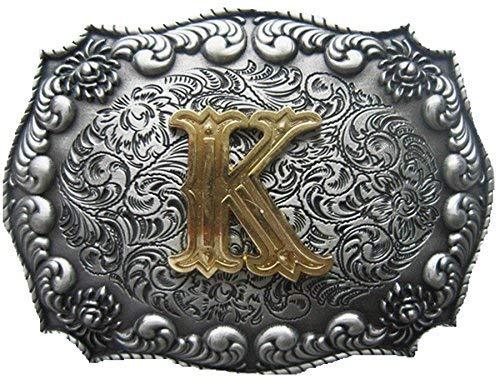 Also Stock in US Original Initial Letter K Cowboy Cowgirl Western Belt Buckle