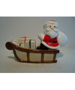 Otagiri, OMC hand painted Santa &amp; sled hand painted porcelain salt &amp; pep... - $10.00