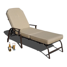 Outdoor Patio 82'' Long Reclining Single Chaise with Cushions image 3