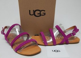 UGG Mytis Sz 7 M EU 38 Women&#39;s Suede Slingback Flat Sandals Dragon Fruit... - $63.35