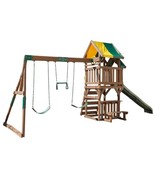 Deluxe Swing Set Outdoor Playset Wood Garden Backyard Playground Swing S... - $575.00
