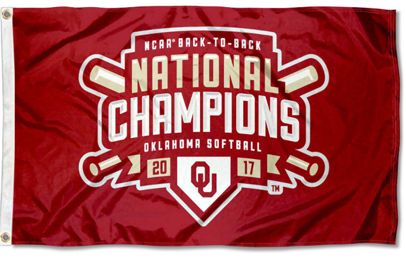 Oklahoma Sooners Softball Back to Back Champions Banner Flags 3x5 ft ...