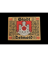 WW1 Notgeld Emergency Money 10 Pfennig Note Stadt Detmold Germany 1920 E... - $24.99
