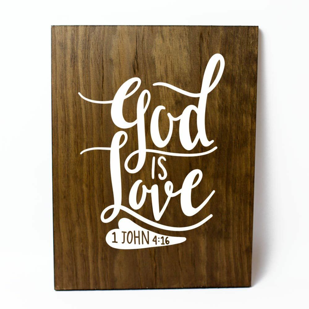 God Is Love Solid Pine Wood Wall Plaque Sign Home Decor Plaques & Signs