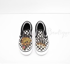 NoBox New Vans Kids Classic Slip-On Shoes Canvas Jaguar Checkerboard Mul... - $36.95