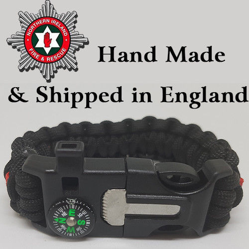 6 Nations France Ireland BADGED Survival Bracelet by Tactical EDGE.