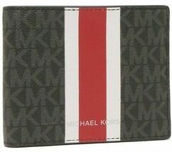 Michael Kors Large Billfold Wallet Signature Black White Flame Red 36H1LGFF1B - $34.64